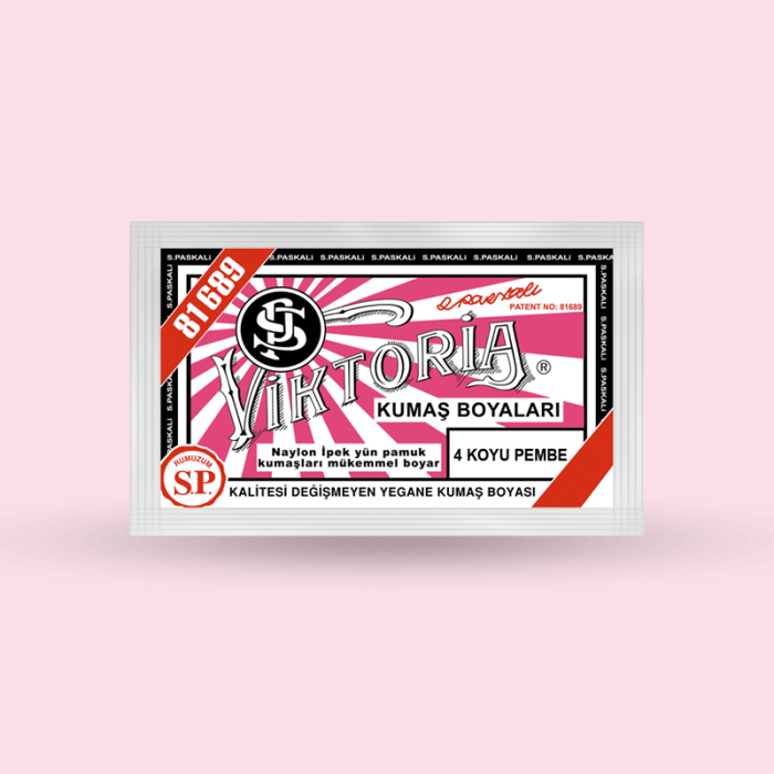 04- Koyu Pembe Viktoria Toz Kumaş Boyası (10 Gr) - 1