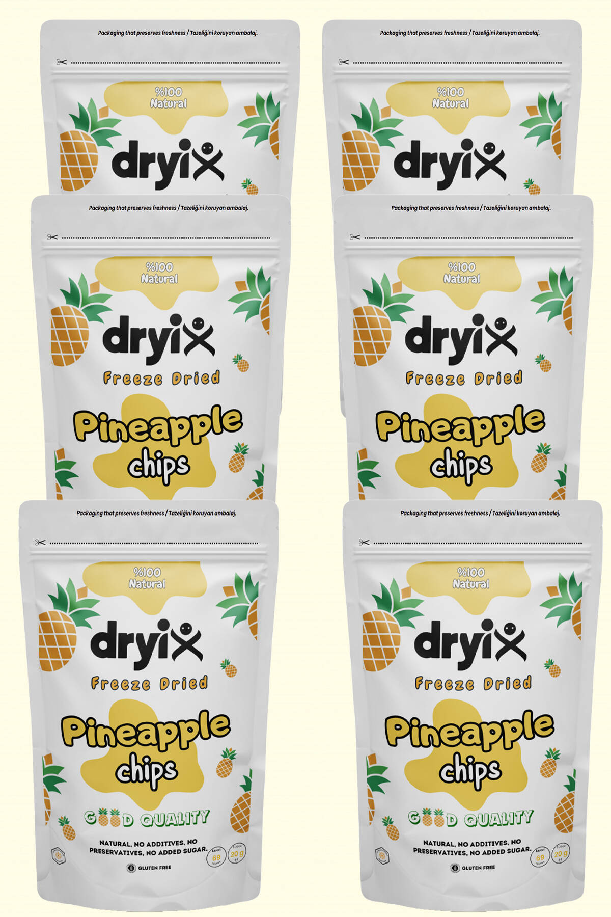 Ananas Kurusu 20 Gr Dondurarak Kurutulmuş Çıtır Meyve Cipsi Freeze Dried - 6