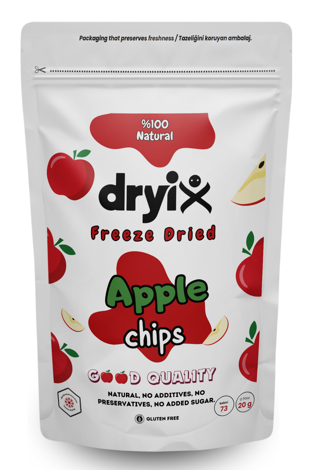 Elma Kurusu 14 Gr Dondurarak Kurutulmuş Çıtır Meyve Cipsi Freeze Dried - 1