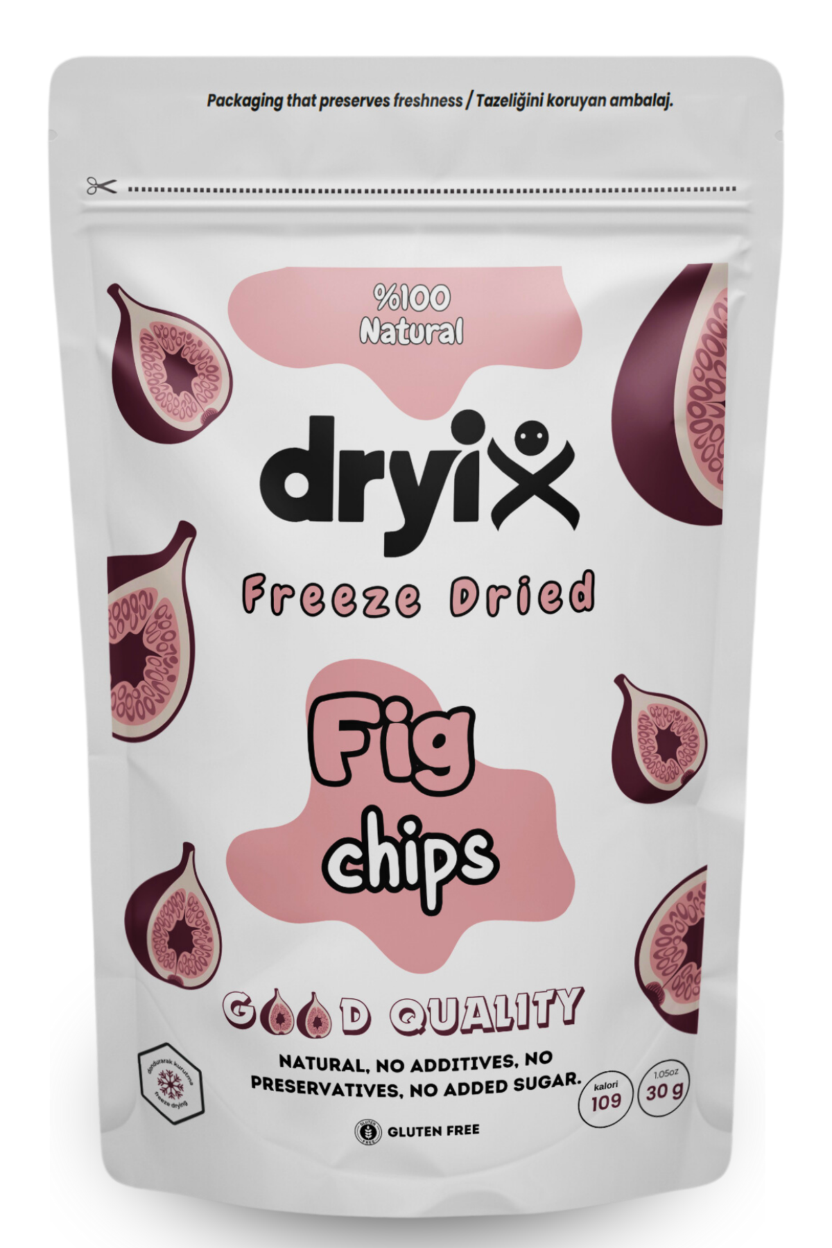 İncir Kurusu 30 Gr Dondurarak Kurutulmuş Çıtır Meyve Cipsi Freeze Dried - 1