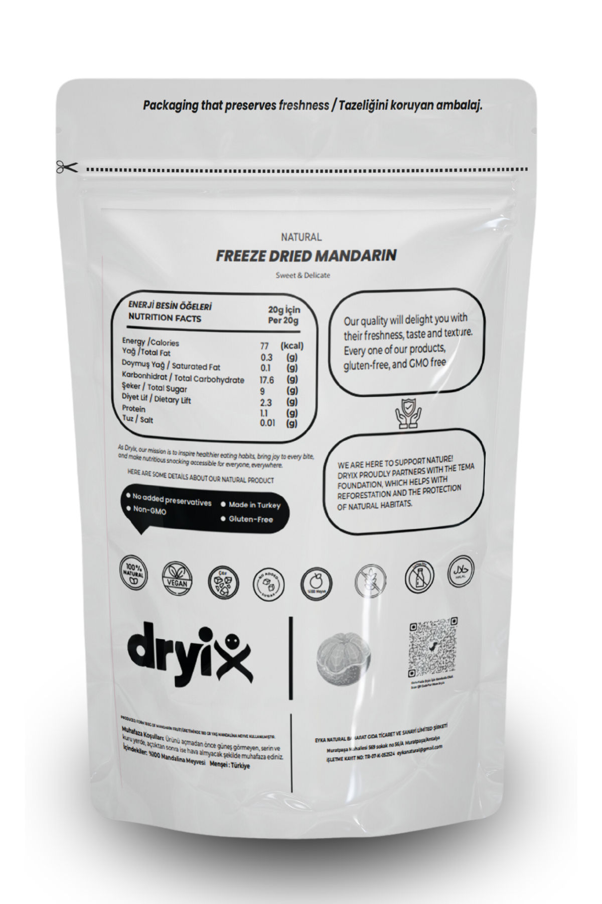 Mandalina Kurusu 20 Gr Dondurarak Kurutulmuş Çıtır Meyve Cipsi Freeze Dried - 2