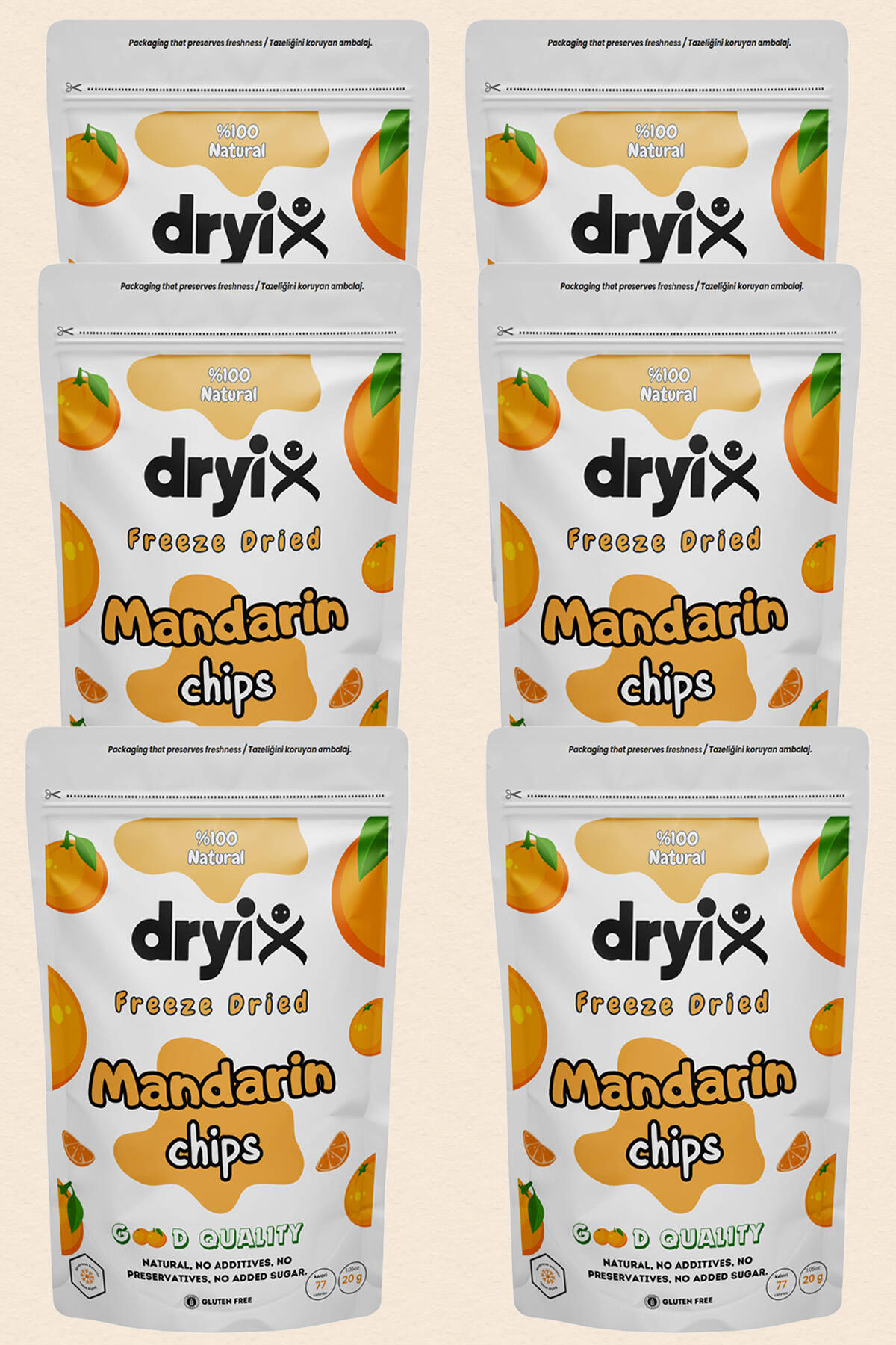 Mandalina Kurusu 20 Gr Dondurarak Kurutulmuş Çıtır Meyve Cipsi Freeze Dried - 4